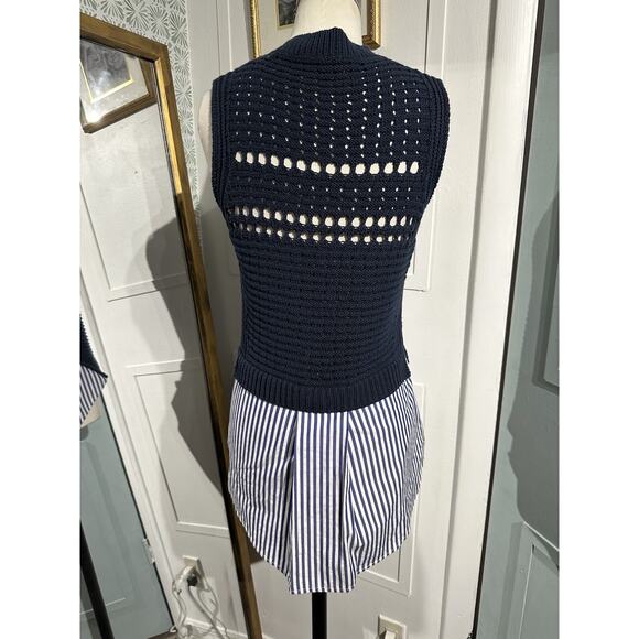 Veronica Beard Blue White Par Combo Sleeveless Sweater Size XS South Beach - Picture 10 of 10